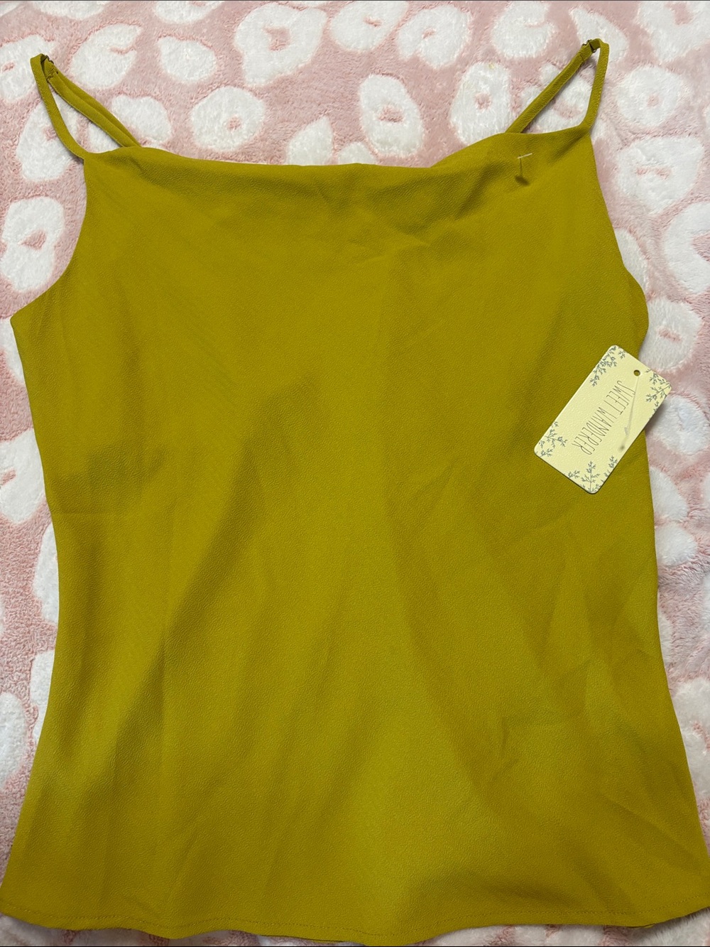 Sweet Wanderer Olive Green Spaghetti Strap Camisole